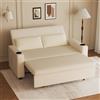 JUMMICO Divano Letto 2 Posti in Velluto Divano Matrimoniale Prontoletto Estraibile con Schienale Regolabile in 5 Posizioni per Soggiorno, Camera da Letto o Ufficio, 75P x 160L x 93H cm, Beige