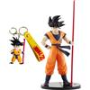 Unyks Star Goku Action Figure con Portachiavi Dragon Ball Collection PVC per casa ufficio decorazione regalo multicolore (Goku con bastone)