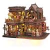Cuteefun Casa delle Bambole con luce LED, Artigianato in Legno Unico, Adatto per Adulti e Adolescenti, Costruite la Casa dei Vostri Sogni, Compleanno Regali di Natale (Librería Mágica)