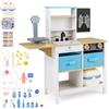 COSTWAY Kit Medico Giocattolo in Legno, Centro Veterinario Pieghevole con Bilancia Animali e 22 Accessori, Gioco Educativo Simulazione Dottore, Regalo per Bambini 3-6 Anni (Bianco)