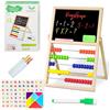 VingaHouse Abaco di Legno per bambini Giochi Montessori Calcolatrice Quadro di Conteggio con Lavagna e Adesivo Magnetico Regali per bambini Oltre i 3 Anni