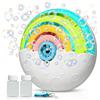 BUBOJOY Macchina Bolla per Bambini, Macchina Bolle Arcobaleno Automatica 2000+ Bolla al minuto con Luci Colorate/Soluzione, Portatile Bubble Macchina per Feste Matrimonio All'Aperto Estate, Bianco