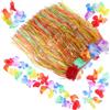Hohopeti Set Costumi Bambini Stile Hawaiano Gonna Hula 40 CM Accessori Festa Tropicale, Ghirlanda, Fascia e Braccialetti Floreali