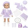 Carreuty 9 vestiti per bambole da 36-43 cm, colore viola, alla moda, con scritte, calze, borse, collane, grucce da 35,6 a 43,2 cm, regalo di compleanno per bambini