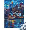 KEZXWCBMN Architettura moderna Puzzle 1000 Pezzi per Adulti Carta Scena notturna Gioco di Puzzle 1000 Pezzi Famiglia Relax Decorazione Regalo 38x26cm/1000pcs