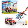 Max Build More Set giocattolo a sorpresa Soccorso antincendio MAX Adventure, 265 pezzi, con mattoncini da costruzione adatti a bambini dai 5 anni in su per creare veicoli e molto altro