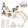 RELAX4LIFE Set da Arrampicata per Bambini, Triangolo e Arco Montessori, Giocattolo Pieghevole con Scivolo a Doppia Faccia, Palestra da Interno per Bambini 3+ Anni