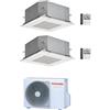 Toshiba CONDIZIONATORE TOSHIBA DUAL SPLIT CASSETTA COMPATTA A 4 VIE 9000+9000 BTU INVERTER RAS-2M18G3AVG-E A++