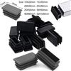 NONE 5/10 pezzi quadrati in plastica nera tappo terminale tubo inserto tappo tappo 10X20mm ~ 50X100mm