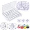 NONE 25 pezzi trasparenti bobine per macchine da cucire bobine vuote bobine scatola di immagazzinaggio in plastica per uso domestico accessori per cucire fai da te strumenti