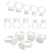 mekupeu 100 pz Usa E Getta Bianco Colla Per Ciglia Anello Portabicchieri Contenitore Pigmento Del Tatuaggio Strumenti di Estensione Delle Ciglia Lash Forniture Accessori