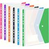 NONE 6 buste in plastica con bottoni adesivi e borsa di espansione per cartelle di file a 11 fori per borsa di file a 2/3/4 anelli e borsa da scuola A4 b