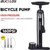 BUCKLOS Pompa per bicicletta BUCKLOS pompa ad aria 160PSI con manometro adattatore per valvola Schrader Presta pompa ad alta pressione per pavimento manuale per bicicletta
