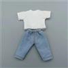 SIRENXI Vestiti di moda Pantaloni T-shirt per 1/11 OB11 Bambole Per 1/12 Bjd/GSC Vestiti per bambole Pantaloni in denim FAI DA TE Vestiti per bambole Accessori Giocattoli