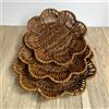 NONE Vassoio per il pane per la colazione intrecciato a mano piatto per alimenti cestino per esposizione vassoio portaoggetti in Rattan cesto di vimini per torta di frutta e verdura