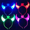 NONE LED Devil Horn Light Up fascia incandescente Devil Horn Headwear Halloween Christmas Party Decoration lampeggiante LED Costume fasce