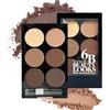 NONE 6 colori Evidenzia tavolozza di cipria modellante Ombra per il viso Tavolozza di trucco in polvere con pennello Correttore di colori abbronzante per il viso