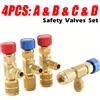 NONE Valvola di sicurezza per liquidi R410A R22 Refrigerante per aria condizionata Adattatore di sicurezza da 1/4 "per adattatore di sicurezza SAE 1/4" maschio femmina