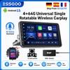 ESSGOO Android 15 Autoradio Universale da 10.1 Pollici con Schermo Rotante, Lettore Multimediale Auto Carplay, GPS Navi, Stereo Automobilistico