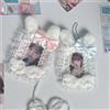 NONE Portacarte in peluche fai da te con fiocco in nastro e pizzo, custodia per fotocard anime/idol, porta tessere con pizzo sullo sportello superiore