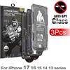 NONE 3 pezzi per Apple iPhone 17 Pro Max 16 15 14 Plus 13 Air protezione schermo in vetro temperato anti-peeping 9H senza accessori antipolvere