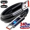 NONE Cavi dati USB tipo C a ricarica rapida da 240 W Cavo di trasferimento dati ad alta velocità Display digitale Cavo in nylon da tipo C a C per iPhone Samsung