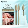 HYTOOS Pro Punte per Trapano Unghie Diamantate Color Oro, Cono Grande, per Pulizia Cuticole, Rimozione Pelle Morta, Strumento per Manicure