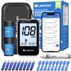 Linksun Kit per il test della glicemia LinkSun G-427B Bluetooth con 50/100 strisce reattive, alta precisione, ampio display, monitor della glicemia, borsa da viaggio
