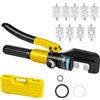 NONE Pinze idrauliche per elettricisti, pinze manuali per crimpatura cavi 4-70mm² con 9 matrici + anelli di tenuta, incl. Valigia da trasporto per pressa per cavi