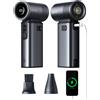 JISULIFE Ventilatore Portatile 5 in 1, 100 Velocità, 9000mAh, Max 25 Ore, Mini Ventilatore Ricaricabile con Power Bank da 18W e Torcia, Motore Ultra Potente, Scocca in Metallo, Regalo, Nero