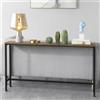 SoBuy FSB19-N Tavolo consolle stretto ingresso - Consolle per soggiorno, credenza metallo vintage, design robusto - Ideale per mobili disimpegno, ufficio - Naturale & Nero, 120x65x20cm