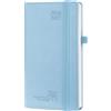 POPRUN Agenda 2026 2027 Settimanale Tascabile 8,8 x 16,3cm | Diario Scuola Piccola, 17 Mesi da Ago.2026 a Dic.2027, Copertina Rigida in PU Liscio, Carta Spessa da 70 GSM(Blu)