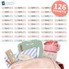 Stellasticker - Mini Etichette adesive personalizzate con nome per penne, matite, spazzolino ecc. Resistenti in microonde e lavastoviglie. Dim: 3.8 x 0.6 cm. (Fiorellini, 126)