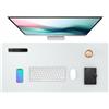 ELLENNE Tappetino Grande in Pelle PU Premium 910x430mm, Sottomano da Scrivania XXL Impermeabile per PC Laptop, Mousepad Elegante Casa/Ufficio, Protezione Antigraffio (Cloud Grey (Cod.02))
