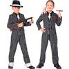 W WIDMANN MILANO Party Fashion - Costume da gangster per bambini | Giacca, camicia con cravatta e pantaloni, completo gessato in stile boss mafioso per Carnevale, feste a tema