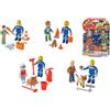 Simba Sam - Statuette da pompiere in confezione doppia, 4 pezzi, con uniformi nuove, ciascuna con 2 personaggi, 1 animale e accessori, mobili, 7,5 cm, dai 3 anni in su