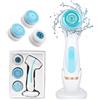 Vothen spazzola pulizia viso, spazzola elettrica USB ultrasuoni con 4 Testine Ricambio Impermeabile IPX6 per la pulizia del viso, esfoliante e massaggiante e dei punti neri, Face Washing Strumento