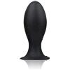 SXOVO Plug Anale Ovale con Ventosa Analesex Toy in Silicone Liquido Butt Plug Anale per Stimolazione Prostata Toys Sessuali per Donna Uomini Coppie (S,Nero)