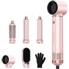 AVENHO 5 in 1 Spazzola Asciugacapelli Airstyler, Arricciacapelli Automatico, Spazzola Lisciante, Volumizzante, Adatto a Tutti i Tipi di Capelli - Blush