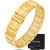MagnetRX® Bracciale Magnetico Uomo in Titanio con Triplo Spessore - Bracciale Magnetico Terapeutico Uomo con Chiusura Pieghevole di Alta Qualità e Lunghezza Regolabile con Strumento di Misura, 23 cm