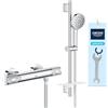 GROHE Bundle Vitalio Joy+ 120 Set Saliscendi Doccia, antiscottatura e a risparmio idrico, Chrome, 1348660000 + GROHE QUICKFIX, Precision Feel, Miscelatore termostatico per doccia, Cromo, 34790000