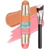 HOVKRE Doppio Contour Stick,Blush Stick, 2 in 1 due Toni, Per Contouring e Come Blush, Occhi e Labbra, Con Pennello Applicatore