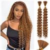 RUWISS 50 cm Wave Cochet Braids Extension Capelli Treccine Ricci Ondulati Sintetici Extension Treccine per Donne 2 Fasci/Confezione (120g, Auburn Ginger)