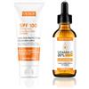 TaimeiMao 2 Pezzi Crema Solare SPF 100 + 20% Siero Vitamina C Viso, Protezione Solare 100 SPF, Siero Viso Antietá, Non Grasso, Forte Protezione UVA/UVB, per Corpo e Viso Difesa