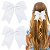 Sibba Grandi fiocchi bianchi di colore solido 2 pezzi da 8 pollici con fermagli per capelli a coccodrillo ragazze e donne forcina che tiene diapositive clip in metallo accessori barrette francesi