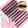 LOPHE Ciglia Finte Kit, 4 Pcs Set Ciglia Finte Extension con 200 Cluster 60D Lashes Manga, Lunghezza Mista, Naturali Ciuffetti Estensione Ciglia Individuali, Adatto a Principianti e Fai Da Te