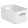 TATAY Cestino Portaoggetti Plastica 5 L Baobab | Scatola Organizzatrice | Manici Integrati | Design Compatto e Versatile | Plastica Riciclata Senza BPA | 18,1x27,2x13 cm, Bianco