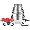 Tefal Ingenio - Set di pentole 20 pezzi, wok, pentole, coperchi, manici rimovibili, induzione, acciaio inossidabile, compatibile con lavastoviglie, 5 anni, Emotion L897SJ04