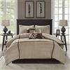 Madison Park - Gonna per letto in coordinato per tutte le stagioni, in poliestere, in camoscio dune, beige, marrone, 208,3 x 228,6 cm