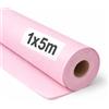 OFITURIA Papel Kraft Rosa Pastello - Rollo 1x5m - 6 Rotoli - Carta da pacchi e carta da regalo, carta da imballaggio per spedizioni e fai-da-te, resistente e facile da tagliare